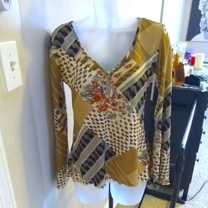 Retro style tan blouse